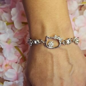 Hello Kitty Bracelet with Sparkling Accents - Silver